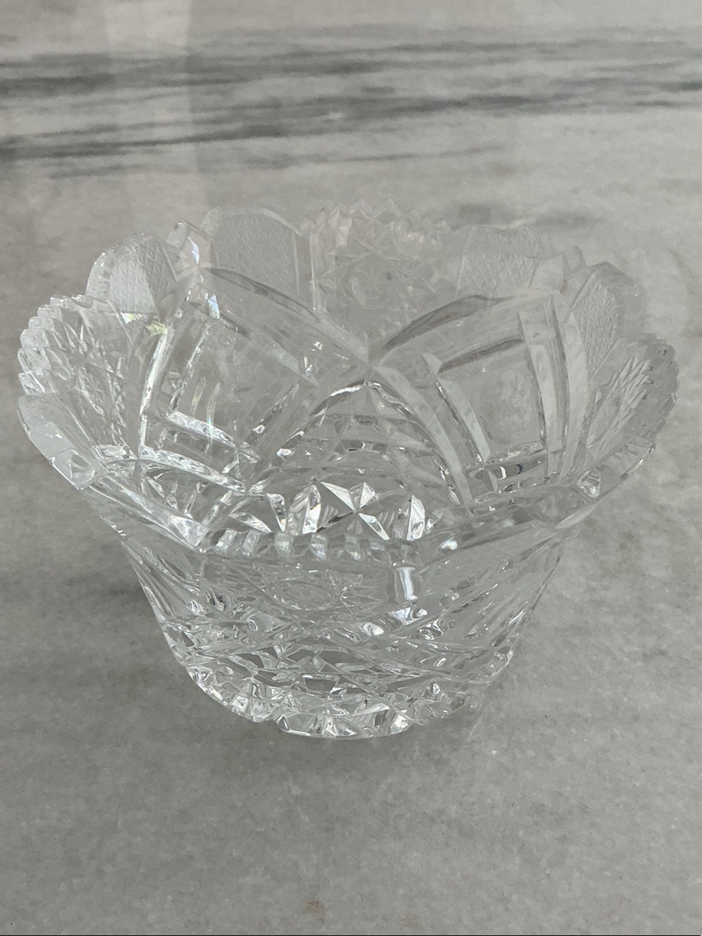 Cut Crystal Decorative Serving Bowl - Clear